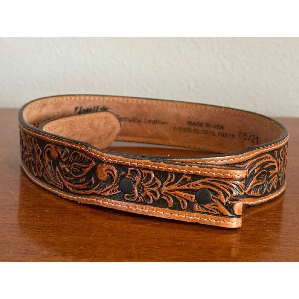 Tony Lama Kids Little Texas Hand Tooled Leather Western Belt‎ Size 24 USA